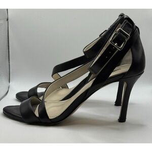 BCBGeneration Diego Women 3.5" Black Heel Sandals Ankle Strap Leather Size 6.5M